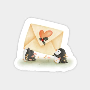 Cute Penguins carrying letter Magnet