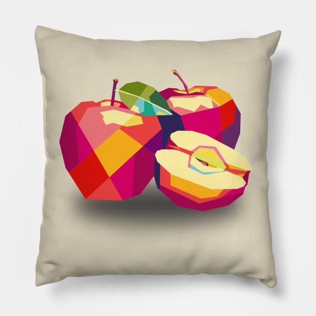 apple pop art Pillow by cool pop art house