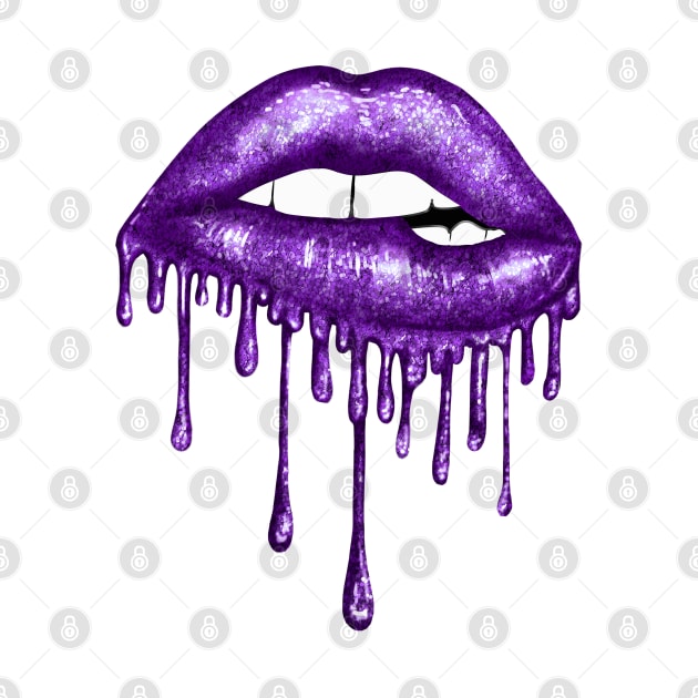 Dripping Deep Purple Lips by Chromatic Fusion Studio