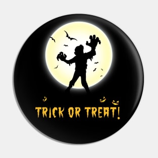 Trick or treat Halloween zombie Pin