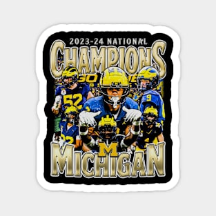 Michigan National Champs 2023-2024 Vintage Bootleg Magnet