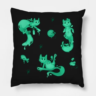 Space Cats - Green Slime Alien Pillow