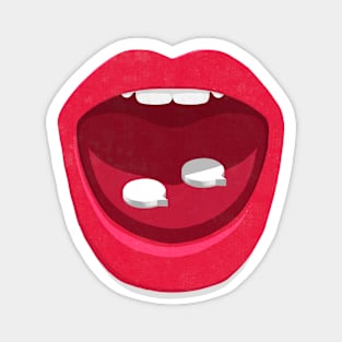 Mouth and speech bubble tablets Magnet