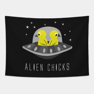 Alien Chicks Tapestry