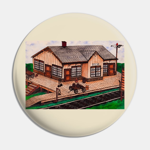 Historic Train Station Pin by Matt Starr Fine Art