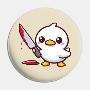 duck with a knife Pin