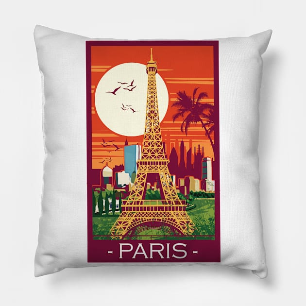 French Monuments Pillow by ReignGFX