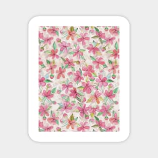 Pink Painted Blossom Pattern Magnet