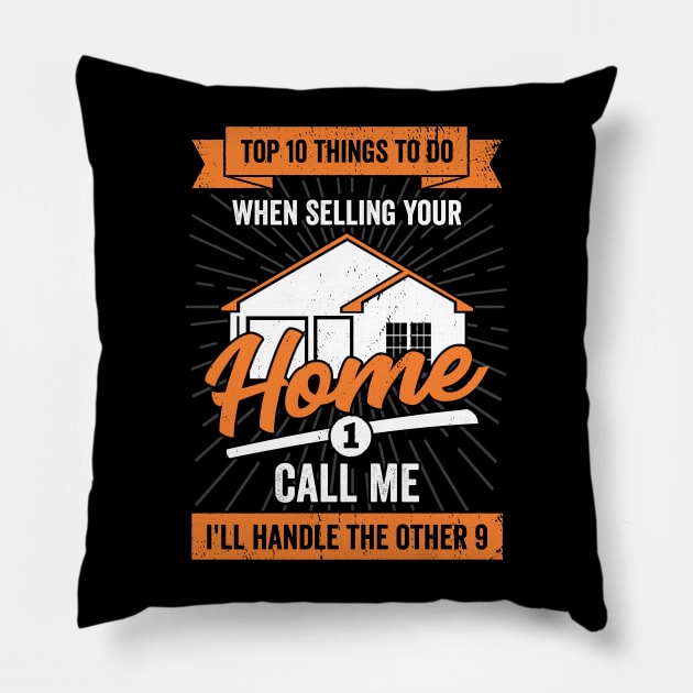 Real Estate Agent Selling Houses Realtor Gift Pillow by Dolde08