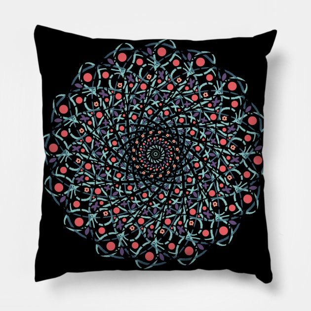 Floral and Butterfly Geometric Mandala Pillow by Hip Scarves and Bangles