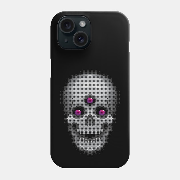 Grey Skull - Pink Eyes Phone Case by SideShowDesign