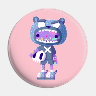 Doodle Boy BEAR BLUE Pin