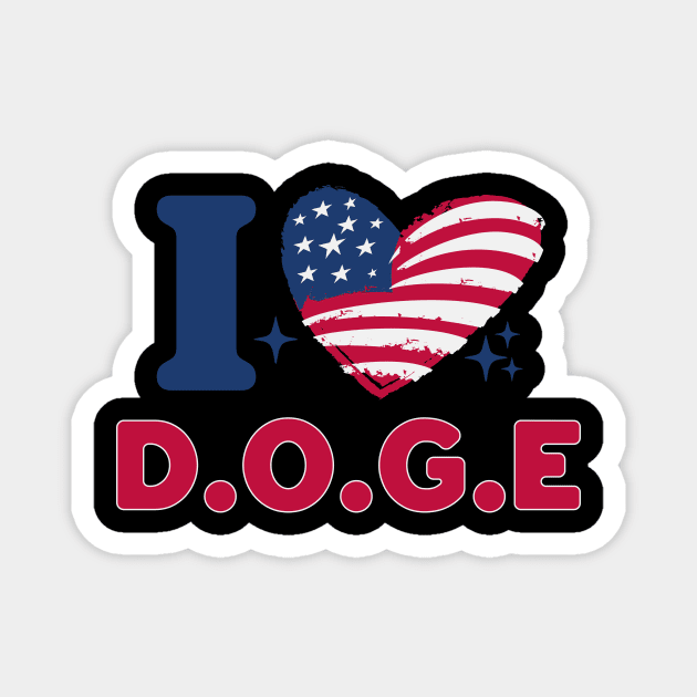 I Heart DOGE American Flag Magnet by ArtistTee ⭐⭐⭐⭐⭐