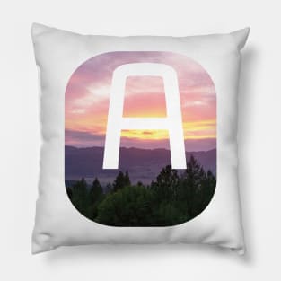 Initial A Sunset Photograph Pillow