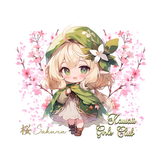 Kawaii Girls Club - Cute Chibi Girl by PlayfulPandaDesigns