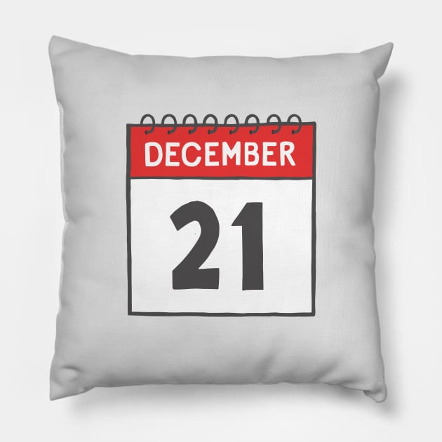 December 21st Daily Calendar Page Illustration Pillow by jenellemcarter