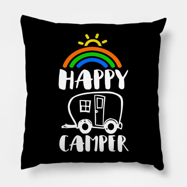 'Rainbow RV Happy Camper' Amazing Rainbows Gift Pillow by ourwackyhome