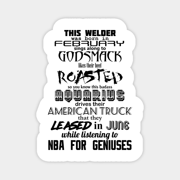 GENIUSMACK Personality (words only) Magnet by NBAforGeniuses