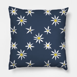 Daisy trellis – tumblr blue Pillow