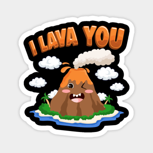 Funny I Lava You Volcano Valentine's Day Pun Magnet