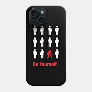 Be Yourself Guitarist Stickman Silhouette Dark Theme Phone Case