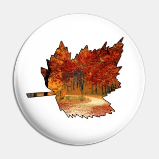 Maple Leaf Outline (Fall Colors) Pin