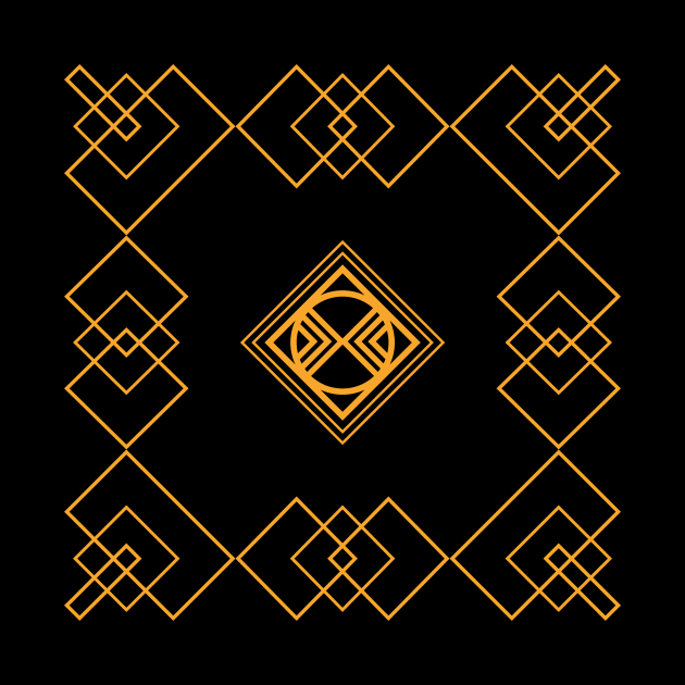 Art déco style geometric black and gold pattern by From Mars