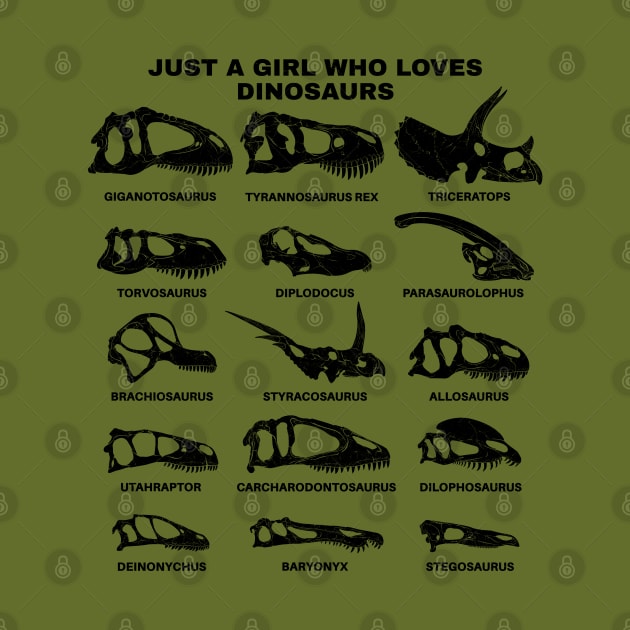 Types of Dinosaurs Just a girl who loves dinosaurs by NicGrayTees