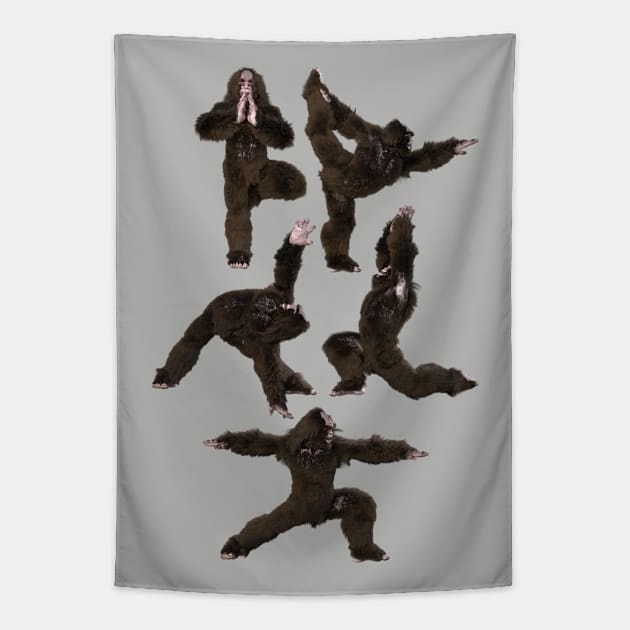 Sasquatch Savasana Yoga Tapestry by vonHobo