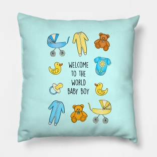 Welcome to the world baby boy Pillow