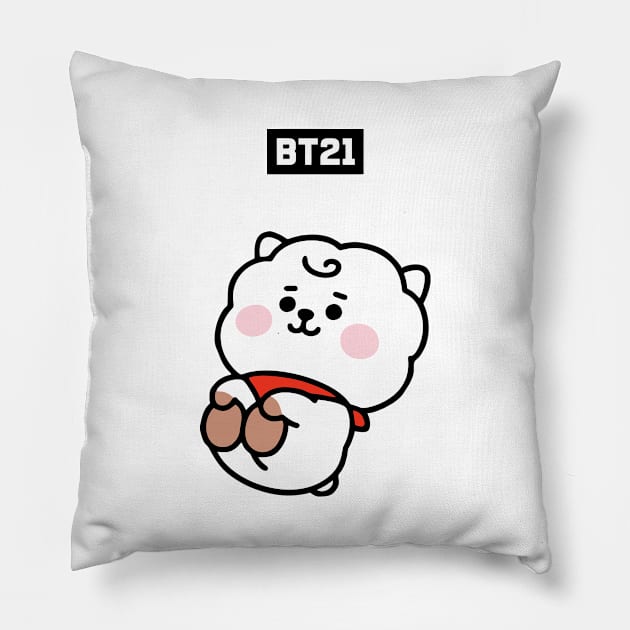 bt21 bts exclusive design 73 Pillow by Typography Dose