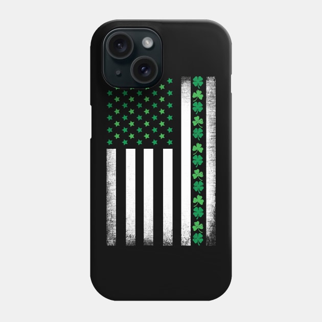 St Patrick's Day Irish American Flag Phone Case by captainmood