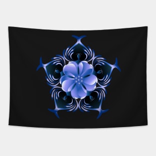 Unique Blue Flower Tapestry