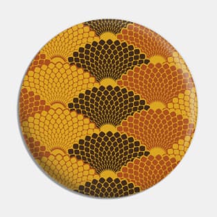 Reptile skin japanese seamless pattern (gold and brown colors) Pin