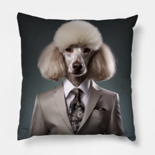 Poodle Dog in Suit Pillow
