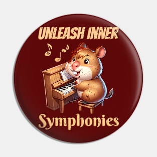 Capybara Music T-shirt Pin