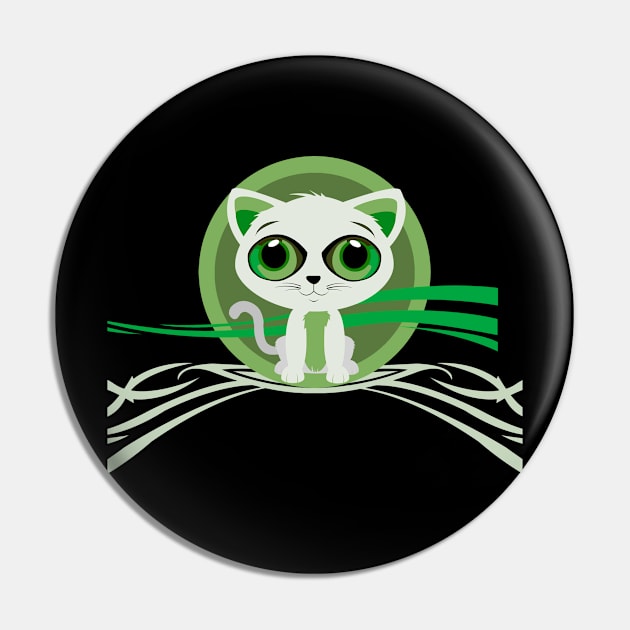 Kitten - Green Pin by adamzworld