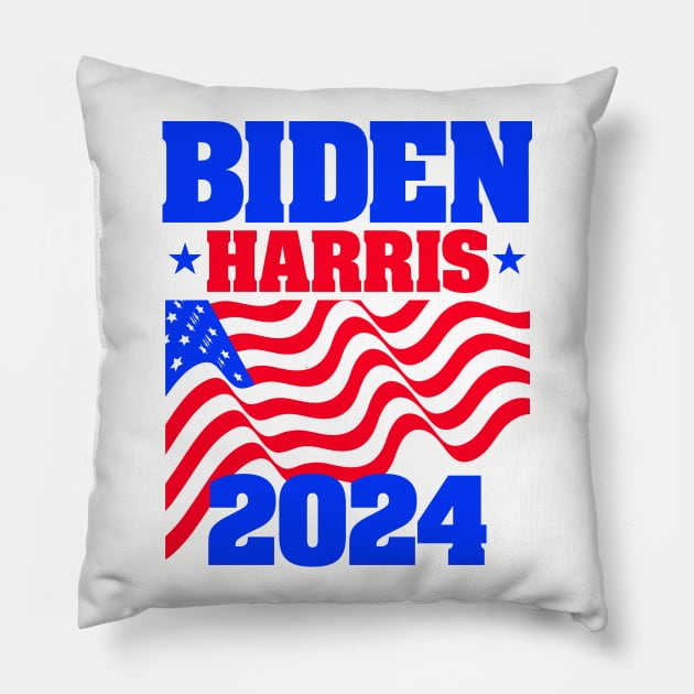 Biden-Harris 2024 for Light Backgrounds Pillow by MotiviTees