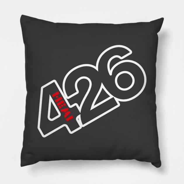 426 Hemi - Badge Design (Reverse) Pillow by jepegdesign