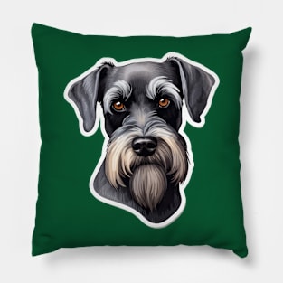 Schnauzer pocket sticker style Pillow