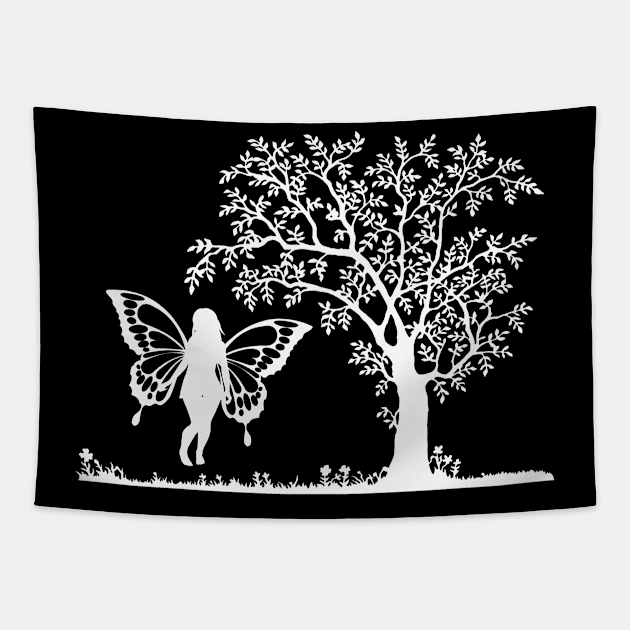 Nature Wildlife Butterfly Fairy Tapestry by Mothtopia