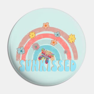 SUNKISSED, rainbow, pastel, summer, butterfly, flowers, floral, gift Pin