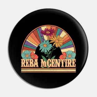 Reba Flowers Name McEntire Personalized Gifts Retro Style Pin