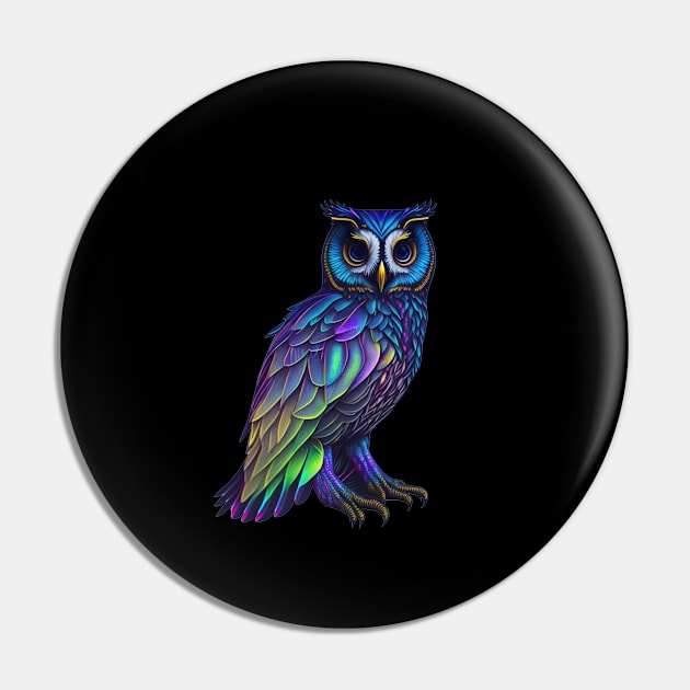 holographic colorful cute OWL Pin by halazidan