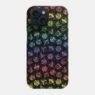 D20 Dice Set Pattern (Rainbow) Phone Case