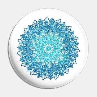 Blue Digital Mandala Pin