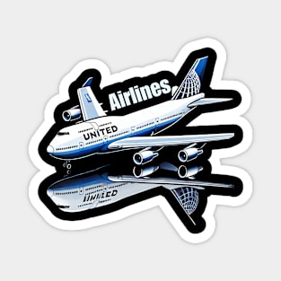 United Airlines Boeing 747 - Aviation Enthusiast Magnet