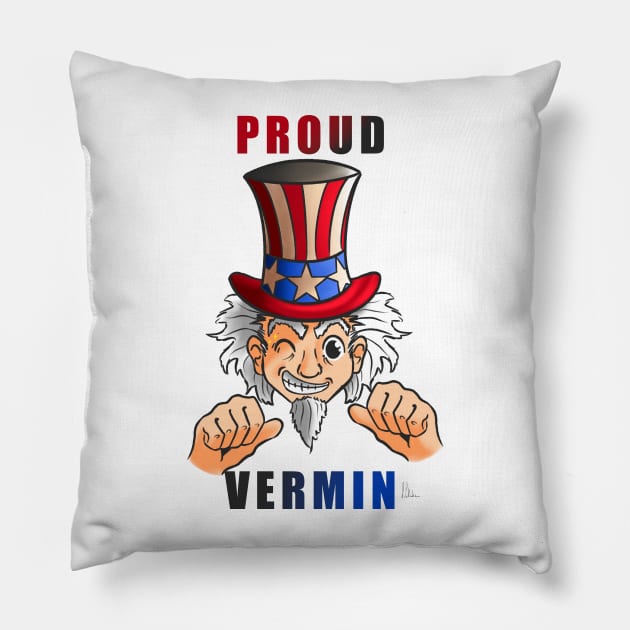 Proud Vermin Pillow by Lacklander Art Studio