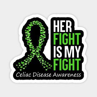 Celiac Disease Awareness Her Fight Is My Fight Green Ribbon Magnet