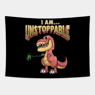 Cute & Funny T-Rex I Am Unstoppable Dinosaur Tapestry